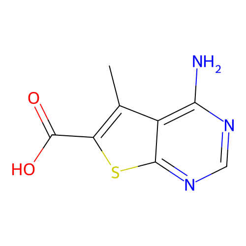 4-Amino-5-methylthieno[2,3-d]pyrimidine-6-carboxylic acid structure