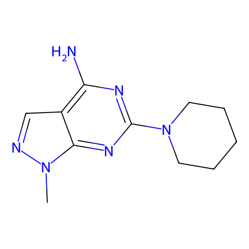 4-Amino-1-methyl-6-piperidinopyrazolo[3,4-d]pyrimidine structure