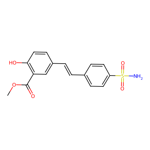 Methyl 2-hydroxy-5-[2-(4-sulfamoylphenyl)ethenyl]benzoate structure