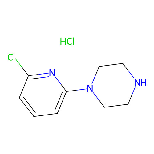 Piperazine, 1-(6-chloro-2-pyridinyl)-, monohydrochloride structure