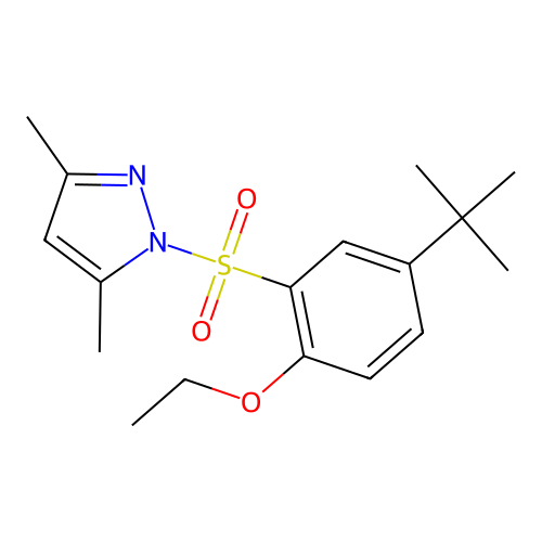 4-tert-butyl-2-[(3,5-dimethyl-1H-pyrazol-1-yl)sulfonyl]phenyl ethyl ether structure