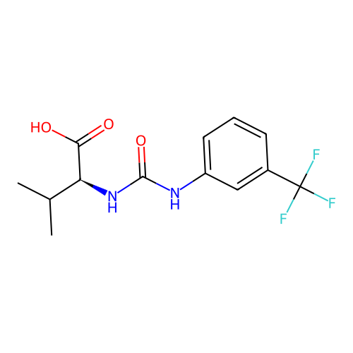 N-{[3-(trifluoromethyl)phenyl]carbamoyl}-L-valine structure