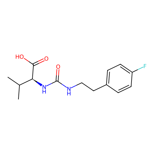 N-{[2-(4-fluorophenyl)ethyl]carbamoyl}-L-valine structure
