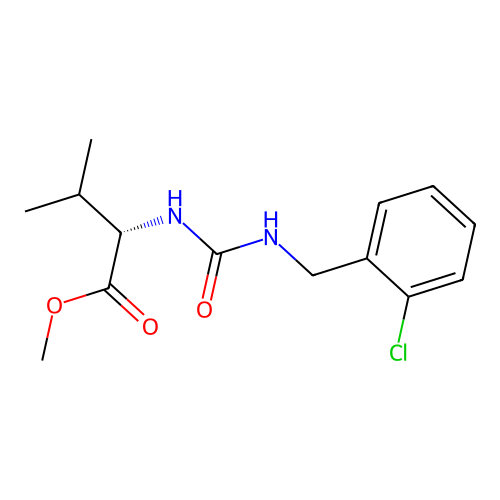 methyl N-[(2-chlorobenzyl)carbamoyl]-L-valinate structure