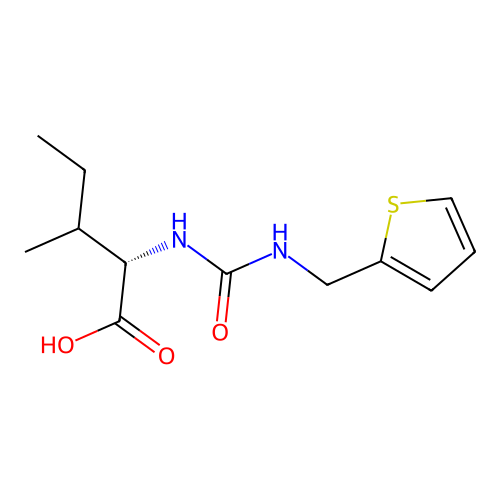 (2S,3R)-3-methyl-2-(3-(thiophen-2-ylmethyl)ureido)pentanoic acid structure