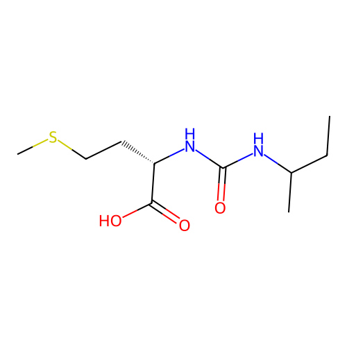 (2S)-2-(3-(sec-butyl)ureido)-4-(methylthio)butanoic acid structure