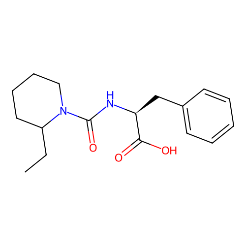 N-[(2-ethylpiperidin-1-yl)carbonyl]-L-phenylalanine structure
