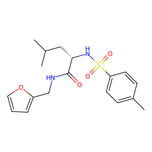 (S)-N-(furan-2-ylmethyl)-4-methyl-2-(4-methylphenylsulfonamido)pentanamide structure
