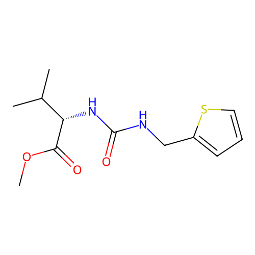 methyl N-[(thiophen-2-ylmethyl)carbamoyl]-L-valinate structure