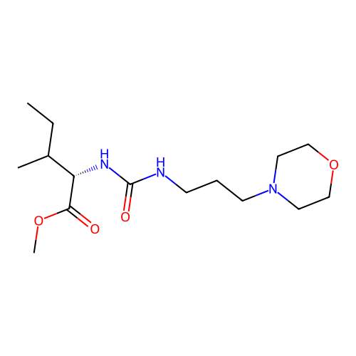 (2S,3R)-methyl 3-methyl-2-(3-(3-morpholinopropyl)ureido)pentanoate structure