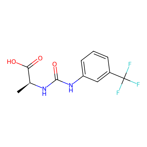 N-{[3-(trifluoromethyl)phenyl]carbamoyl}-L-alanine structure