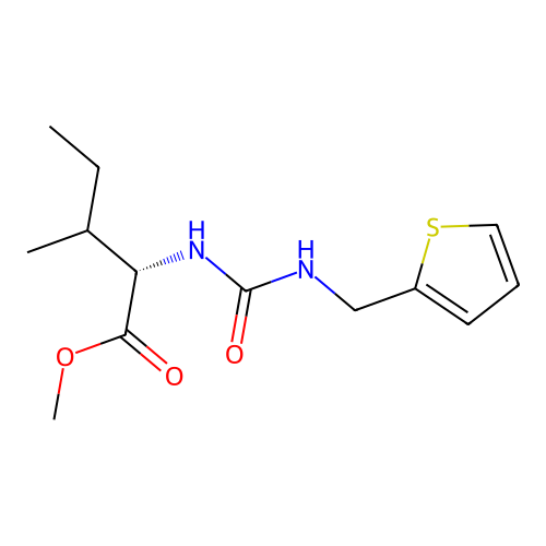 (2S,3R)-methyl 3-methyl-2-(3-(thiophen-2-ylmethyl)ureido)pentanoate structure