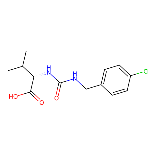 (S)-2-(3-(4-chlorobenzyl)ureido)-3-methylbutanoic acid structure