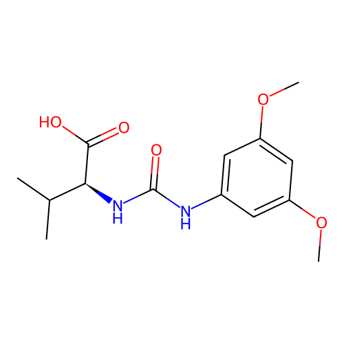 N-[(3,5-dimethoxyphenyl)carbamoyl]-L-valine structure