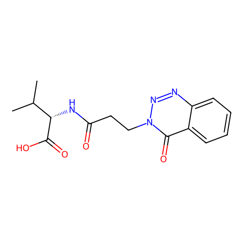 N-[3-(4-oxo-1,2,3-benzotriazin-3(4H)-yl)propanoyl]-L-valine structure