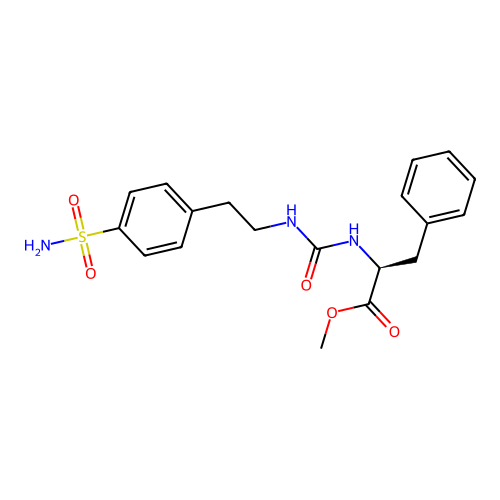 methyl N-{[2-(4-sulfamoylphenyl)ethyl]carbamoyl}-L-phenylalaninate structure
