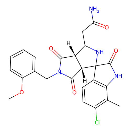 2-((3a'S,6a'R)-6-chloro-5'-(2-methoxybenzyl)-7-methyl-2,4',6'-trioxo-3',3a',4',5',6',6a'-hexahydro-2'H-spiro[indoline-3,1'-pyrrolo[3,4-c]pyrrol]-3'-yl)acetamide structure