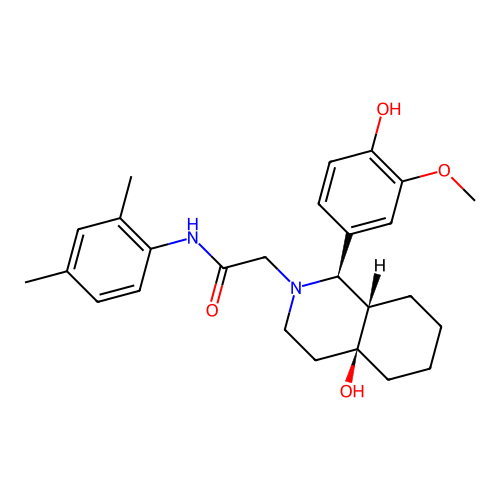 2-[(1R,4aS,8aS)-4a-hydroxy-1-(4-hydroxy-3-methoxyphenyl)-1,3,4,5,6,7,8,8a-octahydroisoquinolin-2-yl]-N-(2,4-dimethylphenyl)acetamide structure