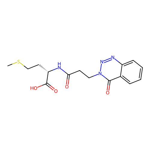 N-[3-(4-oxo-1,2,3-benzotriazin-3(4H)-yl)propanoyl]-L-methionine structure