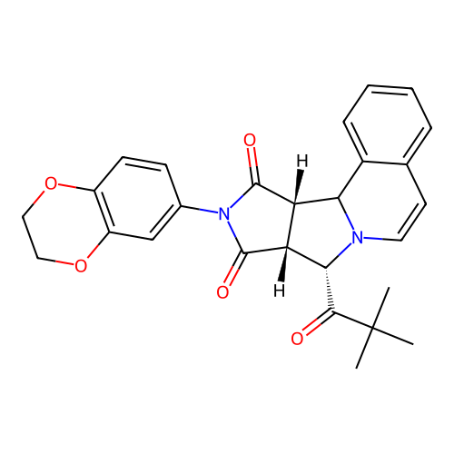 (8S,8aR,11aS)-10-(2,3-dihydrobenzo[b][1,4]dioxin-6-yl)-8-pivaloyl-11a,11b-dihydro-8H-pyrrolo[3',4':3,4]pyrrolo[2,1-a]isoquinoline-9,11(8aH,10H)-dione structure