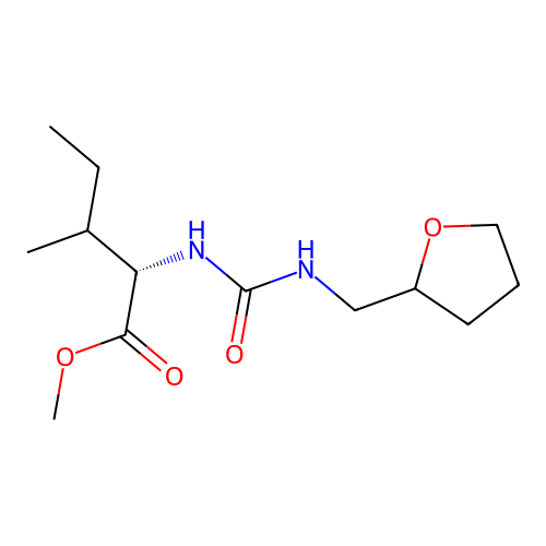 methyl (2S)-3-methyl-2-(oxolan-2-ylmethylcarbamoylamino)pentanoate structure