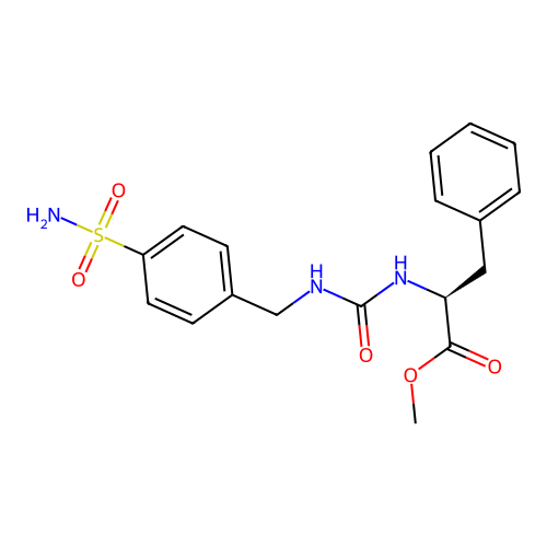methyl N-[(4-sulfamoylbenzyl)carbamoyl]-L-phenylalaninate structure