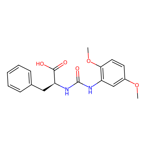 N-[(2,5-dimethoxyphenyl)carbamoyl]-L-phenylalanine structure