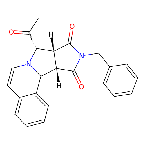 (8S,8aR,11aS)-8-acetyl-10-benzyl-11a,11b-dihydro-8H-pyrrolo[3',4':3,4]pyrrolo[2,1-a]isoquinoline-9,11(8aH,10H)-dione structure