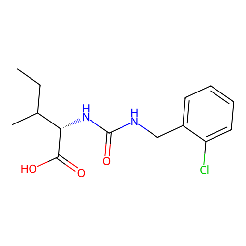 (2S,3R)-2-(3-(2-chlorobenzyl)ureido)-3-methylpentanoic acid structure