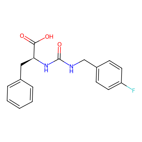 N-[(4-fluorobenzyl)carbamoyl]-L-phenylalanine structure