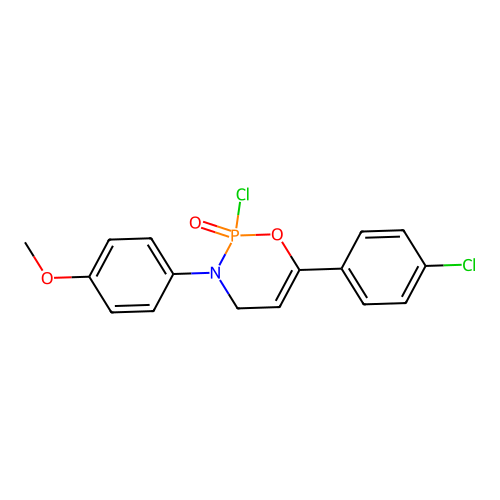 2-chloro-6-(4-chlorophenyl)-3-(4-methoxyphenyl)-4H-1,3,2 structure