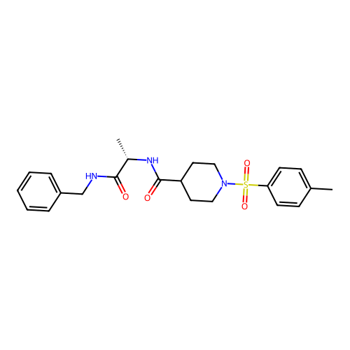 (S)-N-(1-(benzylamino)-1-oxopropan-2-yl)-1-tosylpiperidine-4-carboxamide structure