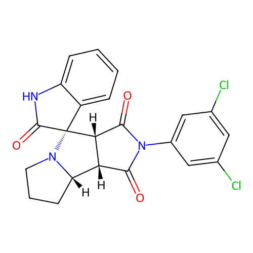 (3S,3'aR,8'aS,8'bS)-2'-(3,5-dichlorophenyl)spiro[1H-indole-3,4'-3a,6,7,8,8a,8b-hexahydropyrrolo[3,4-a]pyrrolizine]-1',2,3'-trione structure