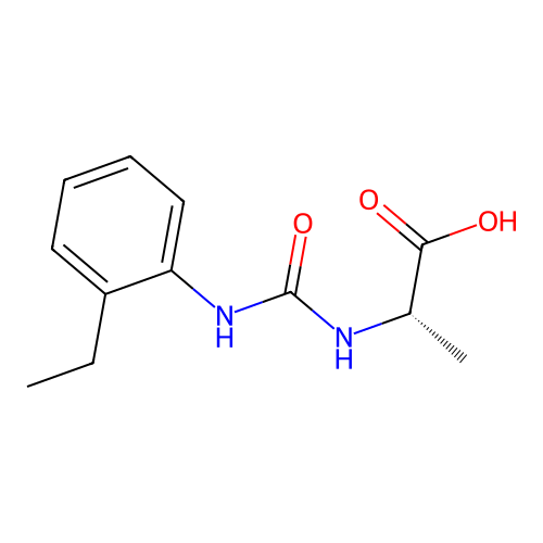 N-[(2-ethylphenyl)carbamoyl]-L-alanine structure