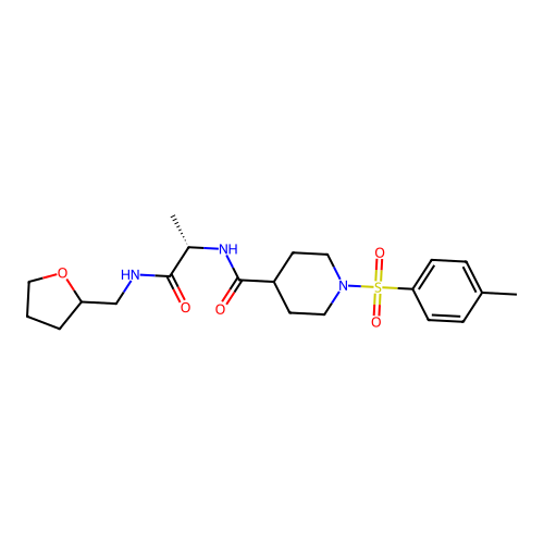 1-(4-methylphenyl)sulfonyl-N-[(2S)-1-oxo-1-(oxolan-2-ylmethylamino)propan-2-yl]piperidine-4-carboxamide structure