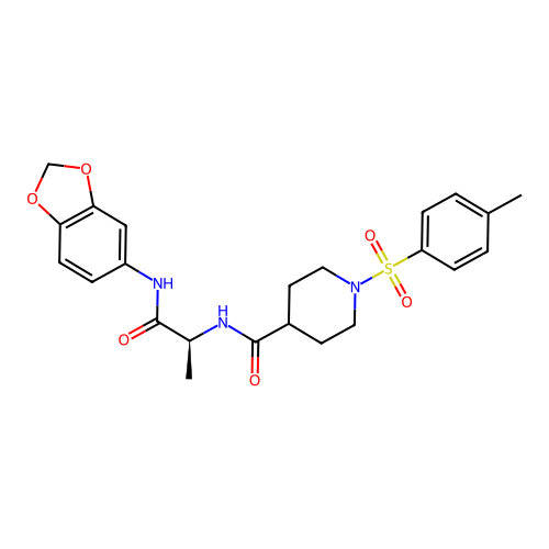 N-[(2S)-1-(1,3-benzodioxol-5-ylamino)-1-oxopropan-2-yl]-1-(4-methylphenyl)sulfonylpiperidine-4-carboxamide structure