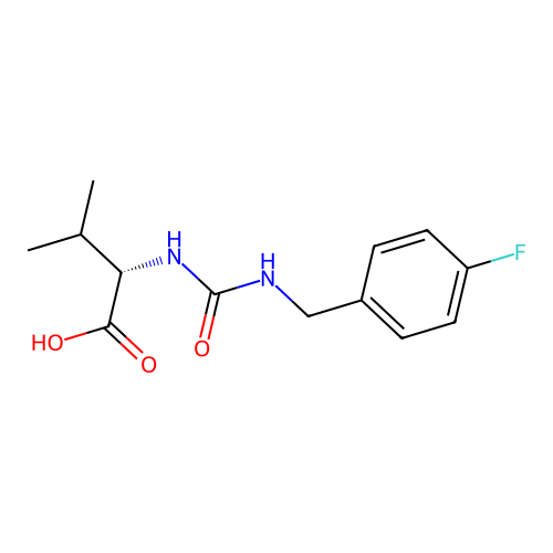 (S)-2-[3-(4-Fluoro-benzyl)-ureido]-3-methyl-butyric acid structure