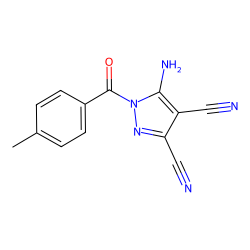 5-Amino-1-(4-methylbenzoyl)pyrazole-3,4-dicarbonitrile structure