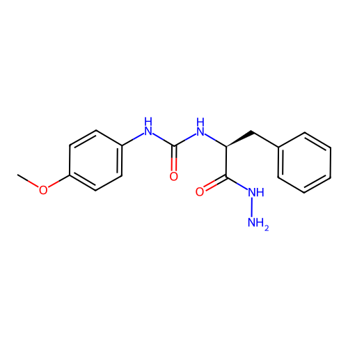 1-[(2S)-1-hydrazinyl-1-oxo-3-phenylpropan-2-yl]-3-(4-methoxyphenyl)urea structure