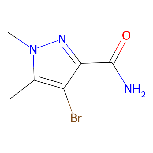 4-溴-1,5-二甲基-1H-吡唑-3-甲酰胺 structure