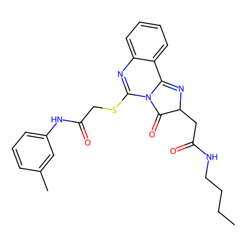 2-({2-[(butylcarbamoyl)methyl]-3-oxo-2H,3H-imidazo[1,2-c]quinazolin-5-yl}sulfanyl)-N-(3-methylphenyl)acetamide structure