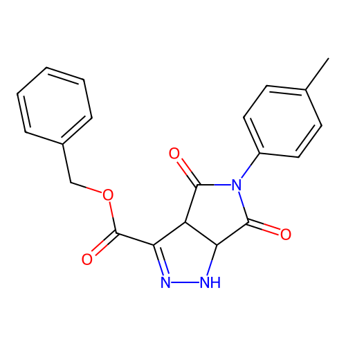 benzyl 4,6-dioxo-5-(p-tolyl)-1,3a,4,5,6,6a-hexahydropyrrolo[3,4-c]pyrazole-3-carboxylate structure