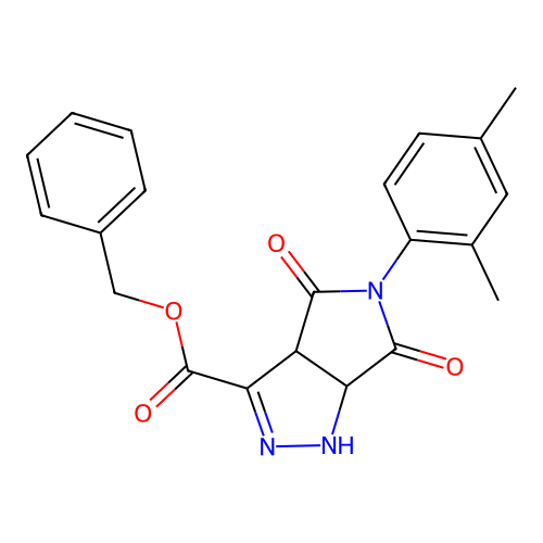 benzyl 5-(2,4-dimethylphenyl)-4,6-dioxo-1,3a,4,5,6,6a-hexahydropyrrolo[3,4-c]pyrazole-3-carboxylate structure