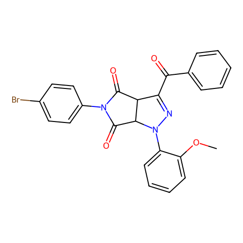 3-Benzoyl-5-(4-bromo-phenyl)-1-(2-methoxy-phenyl)-3a,6a-dihydro-1H-pyrrolo[3,4-c]pyrazole-4,6-dione structure