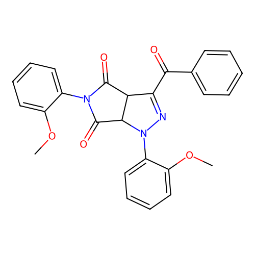 3-Benzoyl-1,5-bis(2-methoxyphenyl)-3a,6a-dihydropyrrolo[3,4-c]pyrazole-4,6-dione structure