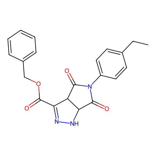 benzyl 5-(4-ethylphenyl)-4,6-dioxo-1,3a,4,5,6,6a-hexahydropyrrolo[3,4-c]pyrazole-3-carboxylate structure
