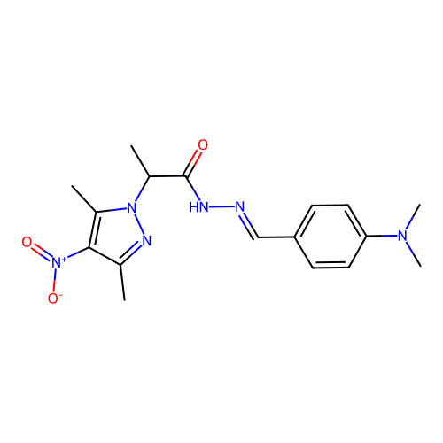 N'-{(E)-[4-(dimethylamino)phenyl]methylidene}-2-(3,5-dimethyl-4-nitro-1H-pyrazol-1-yl)propanehydrazide structure