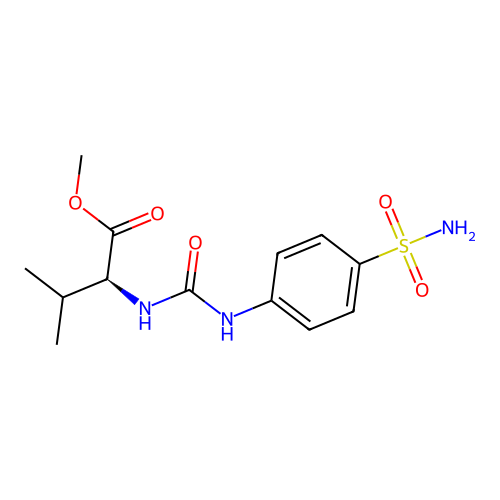(S)-3-Methyl-2-[3-(4-sulfamoyl-phenyl)-ureido]-butyric acid methyl ester structure