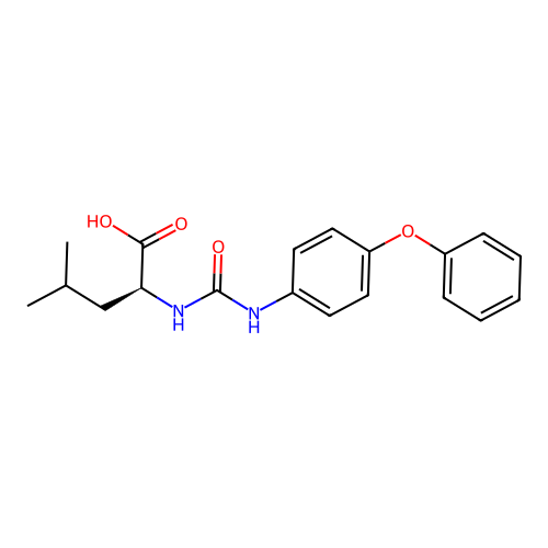 (S)-4-Methyl-2-[3-(4-phenoxy-phenyl)-ureido]-pentanoic acid structure
