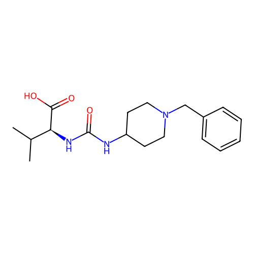 (S)-2-[3-(1-Benzyl-piperidin-4-yl)-ureido]-3-methyl-butyric acid structure